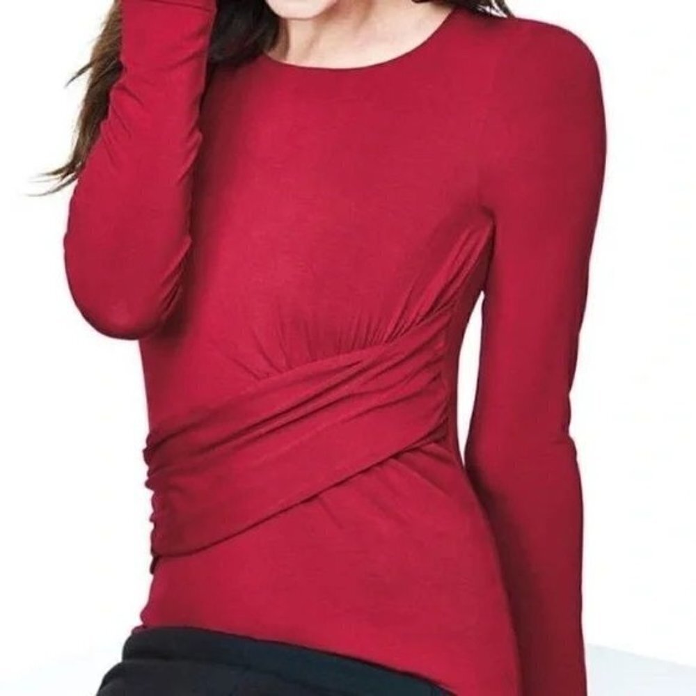 CABI Applaud Faux Wrap Top Red Size M #946 EUC